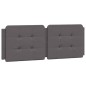 vidaXL Cabecero de cama acolchado cuero sintético gris 140 cm vidaXL Cabecero de cama acolchado cuero sintético gris 140 cm