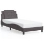 vidaXL Estructura de cama con luces LED cuero sintético gris 80x200 cm