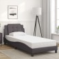 vidaXL Estructura de cama con luces LED cuero sintético gris 80x200 cm