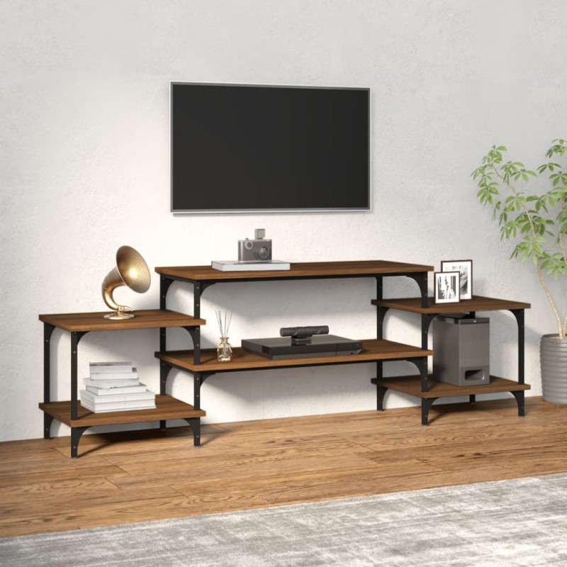 vidaXL Mueble para TV madera contrachapada roble marrón 157x35x52 cm vidaXL Mueble para TV madera contrachapada roble marrón 157x35x52 cm