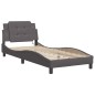 vidaXL Estructura de cama con luces LED cuero sintético gris 90x190 cm vidaXL Estructura de cama con luces LED cuero sintético gris 90x190 cm