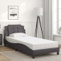 vidaXL Estructura de cama con luces LED cuero sintético gris 90x190 cm vidaXL Estructura de cama con luces LED cuero sintético gris 90x190 cm