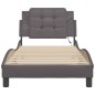vidaXL Estructura de cama con luces LED cuero sintético gris 90x190 cm vidaXL Estructura de cama con luces LED cuero sintético gris 90x190 cm