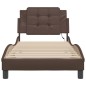 vidaXL Estructura cama con luces LED cuero sintético marrón 90x200 cm vidaXL Estructura cama con luces LED cuero sintético marrón 90x200 cm