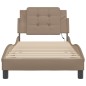 vidaXL Estructura de cama con LED cuero sintético capuchino 90x200 cm