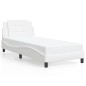 vidaXL Estructura cama con luces LED cuero sintético blanco 100x200 cm vidaXL Estructura cama con luces LED cuero sintético blanco 100x200 cm