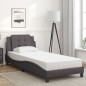 vidaXL Estructura cama con luces LED cuero sintético gris 100x200 cm vidaXL Estructura cama con luces LED cuero sintético gris 100x200 cm