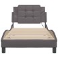 vidaXL Estructura cama con luces LED cuero sintético gris 100x200 cm vidaXL Estructura cama con luces LED cuero sintético gris 100x200 cm