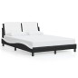 vidaXL Estructura cama con LED cuero sintético negro blanco 120x200 cm vidaXL Estructura cama con LED cuero sintético negro blanco 120x200 cm