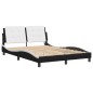 vidaXL Estructura cama con LED cuero sintético negro blanco 120x200 cm vidaXL Estructura cama con LED cuero sintético negro blanco 120x200 cm