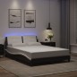 vidaXL Estructura cama con LED cuero sintético negro blanco 120x200 cm vidaXL Estructura cama con LED cuero sintético negro blanco 120x200 cm