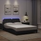vidaXL Estructura cama con luces LED cuero sintético negro 140x190 cm vidaXL Estructura cama con luces LED cuero sintético negro 140x190 cm