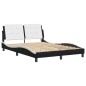 vidaXL Estructura de cama luces LED cuero PE negro y blanco 140x190 cm vidaXL Estructura de cama luces LED cuero PE negro y blanco 140x190 cm