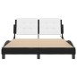 vidaXL Estructura de cama luces LED cuero PE negro y blanco 140x190 cm vidaXL Estructura de cama luces LED cuero PE negro y blanco 140x190 cm