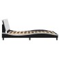 vidaXL Estructura de cama luces LED cuero PE negro y blanco 140x190 cm vidaXL Estructura de cama luces LED cuero PE negro y blanco 140x190 cm