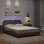vidaXL Estructura cama con luces LED cuero sintético gris 120x200 cm vidaXL Estructura cama con luces LED cuero sintético gris 120x200 cm