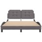 vidaXL Estructura cama con luces LED cuero sintético gris 120x200 cm vidaXL Estructura cama con luces LED cuero sintético gris 120x200 cm