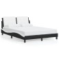 vidaXL Estructura cama con LED cuero sintético negro blanco 140x200 cm vidaXL Estructura cama con LED cuero sintético negro blanco 140x200 cm