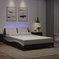 vidaXL Estructura cama con LED cuero sintético negro blanco 140x200 cm vidaXL Estructura cama con LED cuero sintético negro blanco 140x200 cm