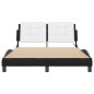 vidaXL Estructura cama con LED cuero sintético negro blanco 140x200 cm vidaXL Estructura cama con LED cuero sintético negro blanco 140x200 cm