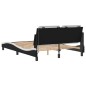 vidaXL Estructura cama con LED cuero sintético negro blanco 140x200 cm vidaXL Estructura cama con LED cuero sintético negro blanco 140x200 cm