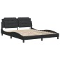 vidaXL Estructura de cama con luces LED cuero PE negro 160x200 cm vidaXL Estructura de cama con luces LED cuero PE negro 160x200 cm