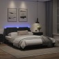 vidaXL Estructura de cama con luces LED cuero PE negro 160x200 cm vidaXL Estructura de cama con luces LED cuero PE negro 160x200 cm