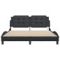 vidaXL Estructura de cama con luces LED cuero PE negro 160x200 cm vidaXL Estructura de cama con luces LED cuero PE negro 160x200 cm