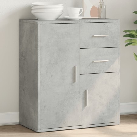 vidaXL Aparador de madera de ingeniería gris hormigón 60x31x70 cm