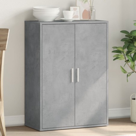 vidaXL Aparador de madera de ingeniería gris hormigón 60x31x84 cm