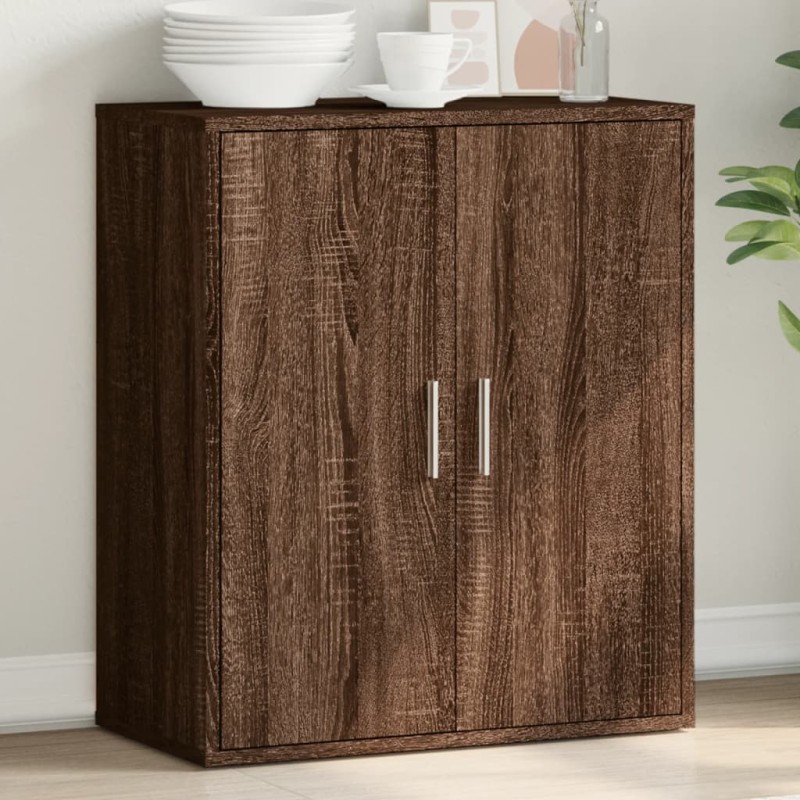 vidaXL Aparador de madera de ingeniería marrón roble 79x38x80 cm vidaXL Aparador de madera de ingeniería marrón roble 79x38x80 cm