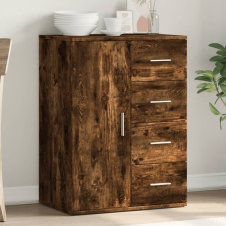 vidaXL Aparador de madera de ingeniería roble ahumado 59x39x80 cm