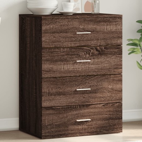 vidaXL Aparador de madera de ingeniería marrón roble 60x39x80 cm