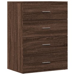 vidaXL Aparador de madera de ingeniería marrón roble 60x39x80 cm