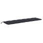 vidaXL Cojines para banco jardín 2 uds tela a cuadros negro 150x50x7cm vidaXL Cojines para banco jardín 2 uds tela a cuadros negro 150x50x7cm