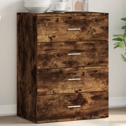 vidaXL Aparador de madera de ingeniería roble ahumado 60x39x80 cm