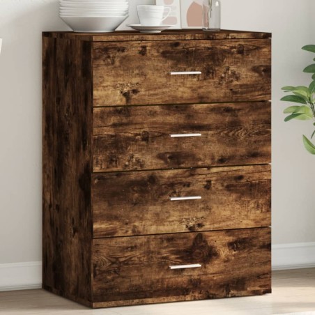 vidaXL Aparador de madera de ingeniería roble ahumado 60x39x80 cm
