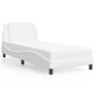 vidaXL Estructura de cama con cabecero cuero sintético blanco 80x200cm vidaXL Estructura de cama con cabecero cuero sintético blanco 80x200cm
