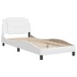vidaXL Estructura de cama con cabecero cuero sintético blanco 80x200cm vidaXL Estructura de cama con cabecero cuero sintético blanco 80x200cm