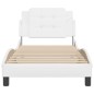 vidaXL Estructura de cama con cabecero cuero sintético blanco 80x200cm vidaXL Estructura de cama con cabecero cuero sintético blanco 80x200cm