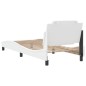 vidaXL Estructura de cama con cabecero cuero sintético blanco 80x200cm vidaXL Estructura de cama con cabecero cuero sintético blanco 80x200cm