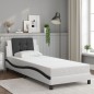 vidaXL Cama con cabecero cuero sintético blanco y negro 80x200 cm vidaXL Cama con cabecero cuero sintético blanco y negro 80x200 cm