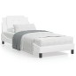 vidaXL Estructura de cama con cabecero cuero sintético blanco 90x200cm vidaXL Estructura de cama con cabecero cuero sintético blanco 90x200cm