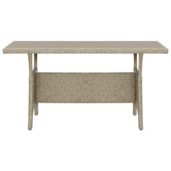 vidaXL Mesa de jardín de ratán sintético gris 120x70x66 cm