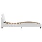 vidaXL Estructura de cama con cabecero cuero sintético blanco 90x200cm vidaXL Estructura de cama con cabecero cuero sintético blanco 90x200cm