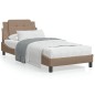 vidaXL Estructura de cama cabecero cuero sintético capuchino 90x200 cm