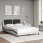 vidaXL Estructura cama cabecero cuero sintético blanco negro 120x200cm vidaXL Estructura cama cabecero cuero sintético blanco negro 120x200cm