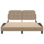vidaXL Estructura de cama cabecero cuero sintético capuchino 140x200cm