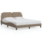 vidaXL Estructura de cama cabecero cuero sintético capuchino 160x200cm