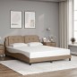 vidaXL Estructura de cama cabecero cuero sintético capuchino 160x200cm